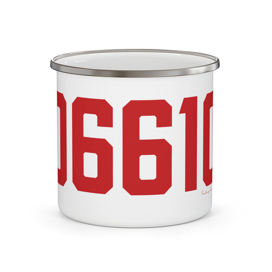 06610  Bridgeport Connecticut Zip Code Enamel Camping Mug