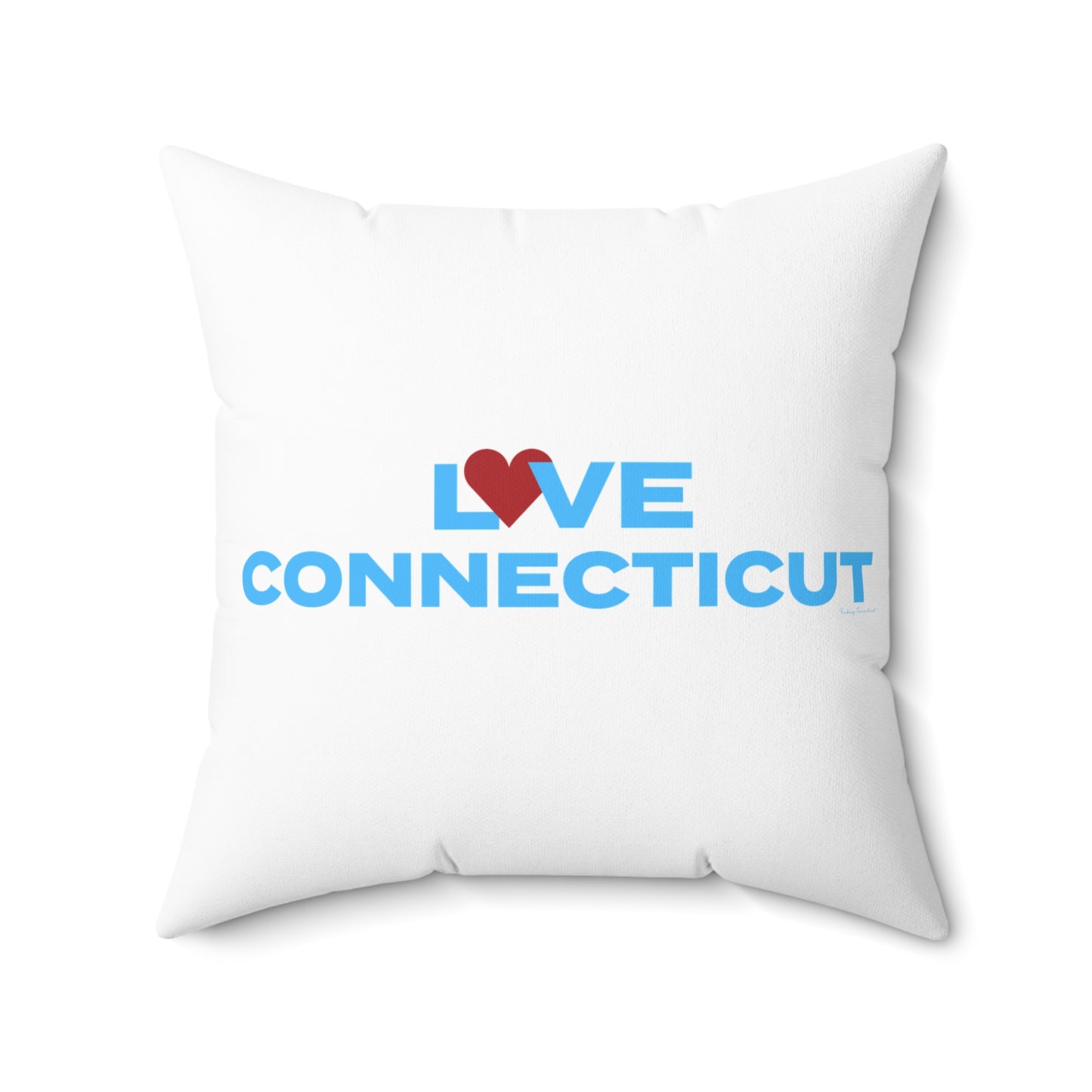 Love Connecticut Spun Polyester Square Pillow