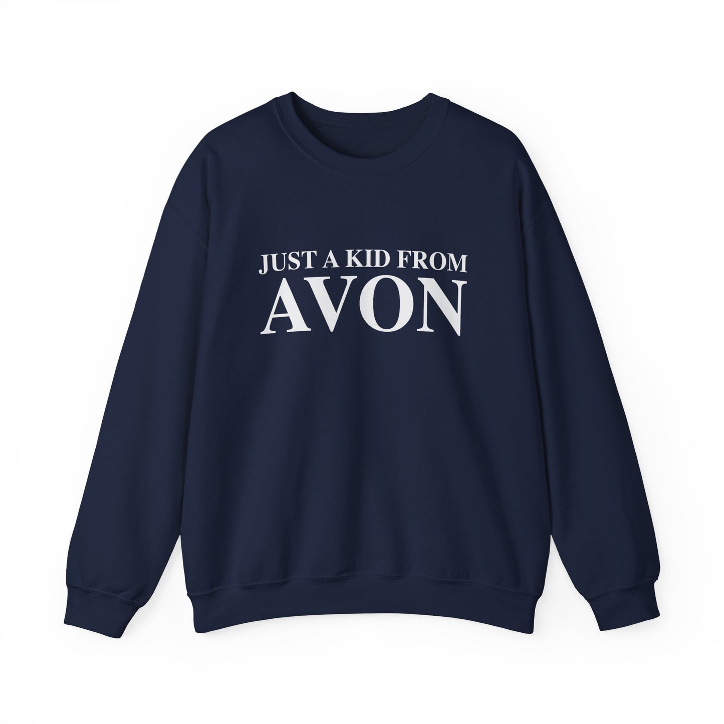 Just a kid from Avon Unisex Heavy Blend™ Crewneck Sweatshirt