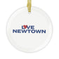 Love Newtown Glass Ornaments