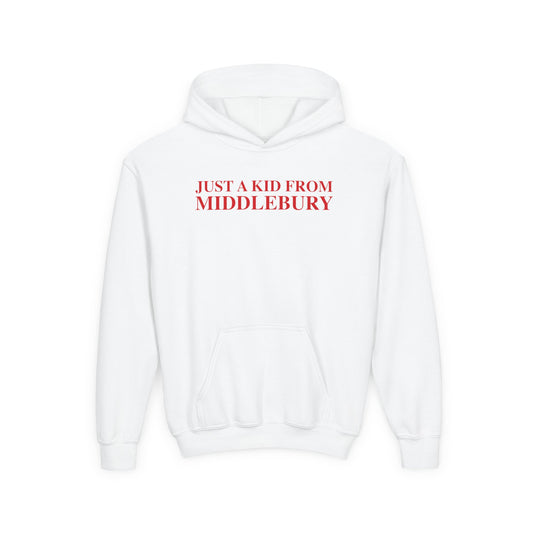Just a kid from Middlebury Youth Heavy Blend Hooded Sweatshirt