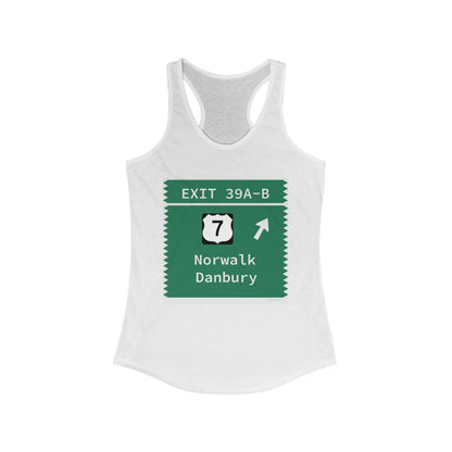 Vintage Merritt Parkway Exit 39 A-B Sign Women's Ideal Racerback Tank Top