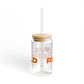 Love Ridgefield Glass Can with Straw and Lid, 16oz