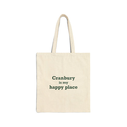 Cranbury is My Happy Place Cotton Canvas Tote Bag