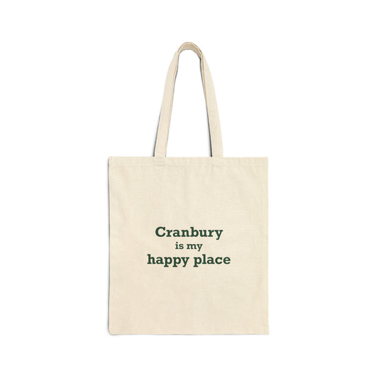 Cranbury is My Happy Place Cotton Canvas Tote Bag