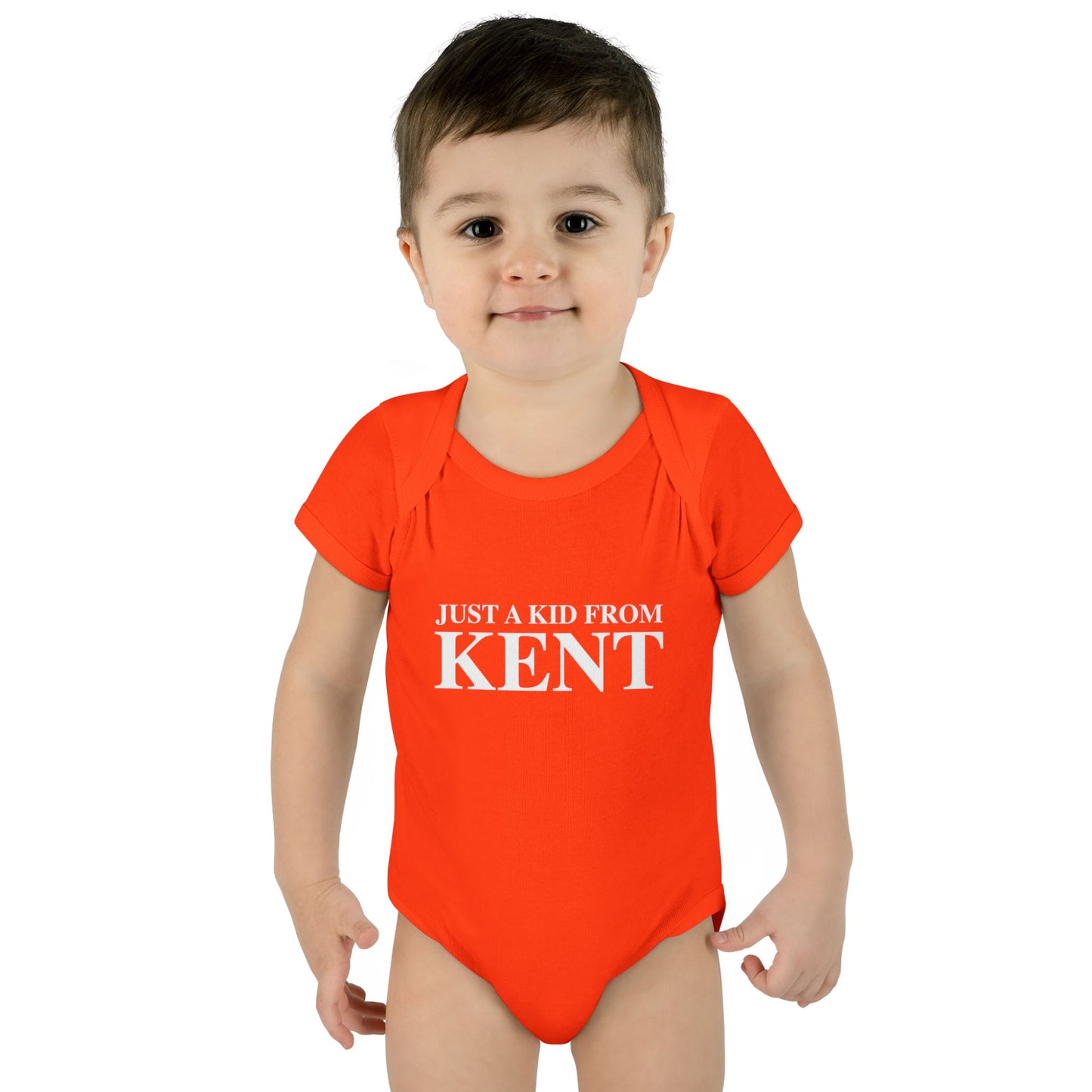 Just a kid from Kent Infant Baby Rib Bodysuit