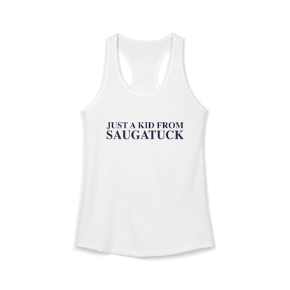 Just a kid from Saugatuck Women's Ideal Racerback Tank Top