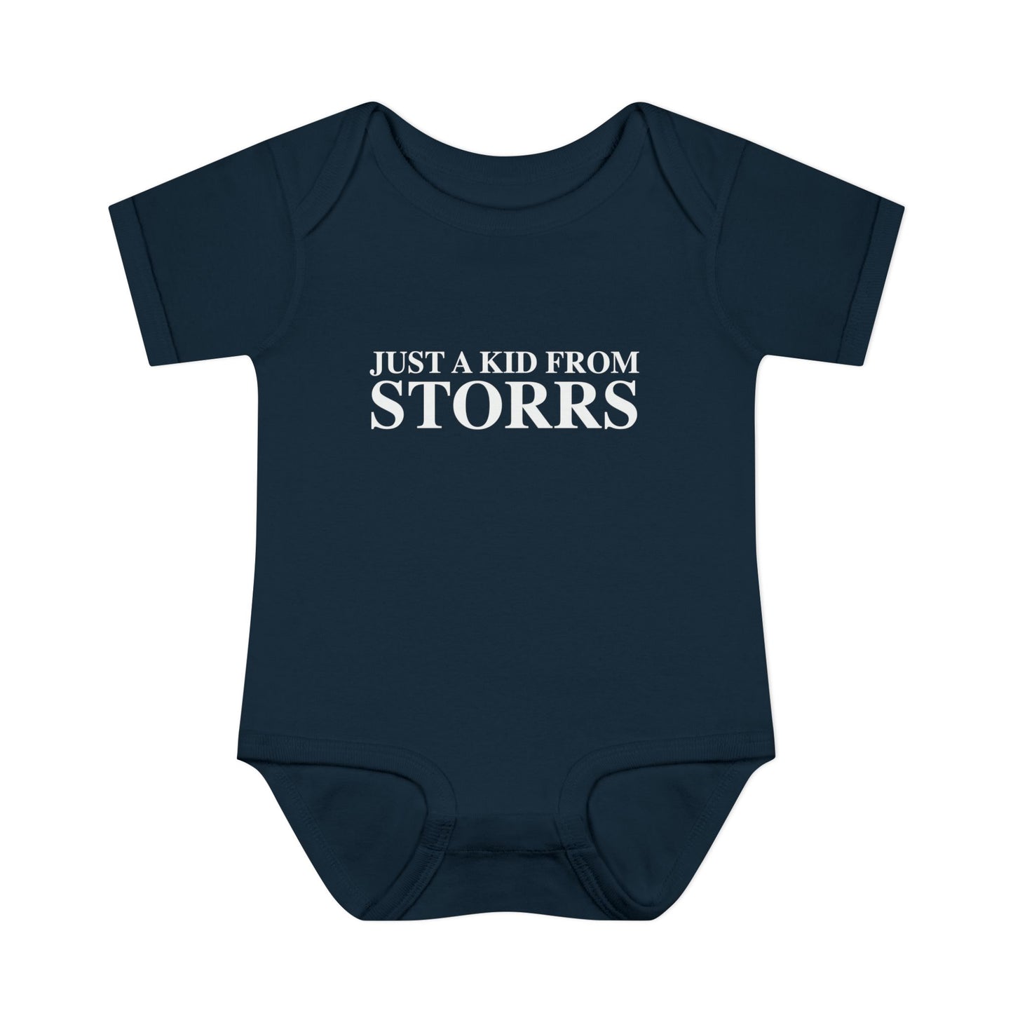 Just a kid from Storrs Infant Baby Rib Bodysuit
