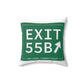 Vintage Exit 55B WCP Sign Spun Polyester Square Pillow