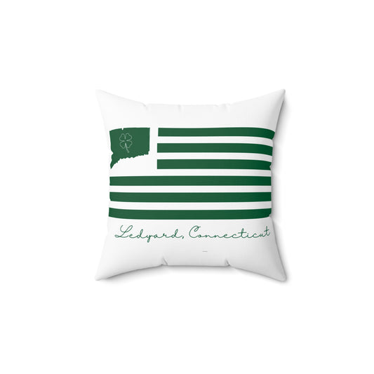 Ledyard Connecticut St. Patrick’s Day Flag Spun Polyester Square Pillow