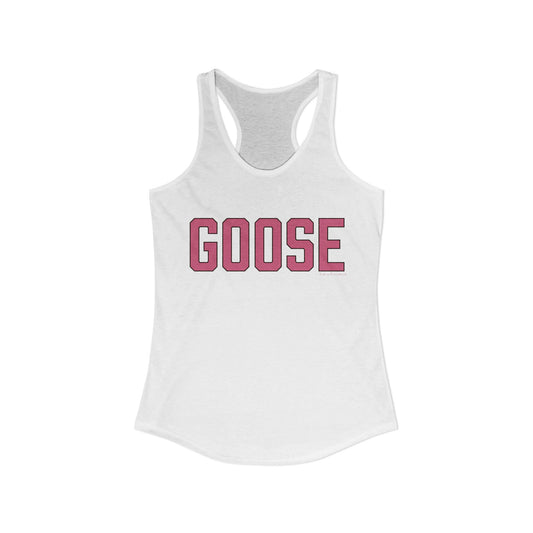 Goose Zip Code - Pink & Black Women's Ideal Racerback Tank Top