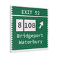 Vintage Merritt Parkway Exit 52 Sign Matte Canvas, Stretched, 1.25"
