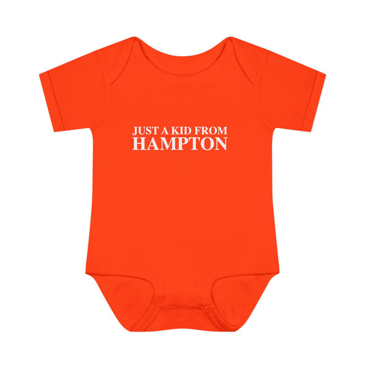 Just a kid from Hampton Infant Baby Rib Bodysuit