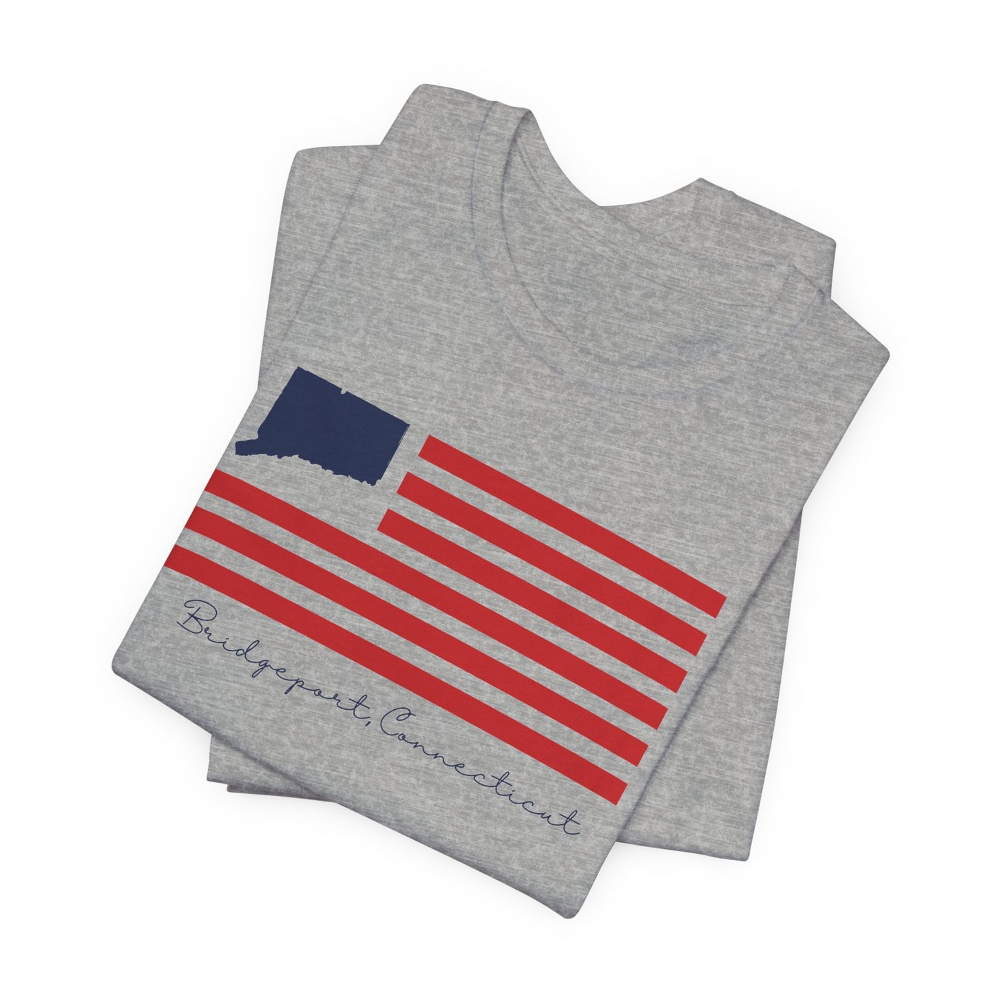 Bridgeport Connecticut Flag Unisex Jersey Short Sleeve T-Shirt