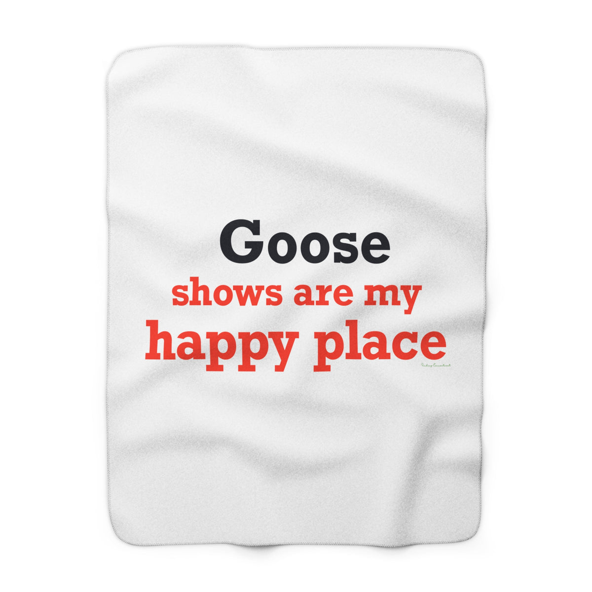 Goose Shows Are My Happy Place - Blue & Orange Sherpa Fleece Blanket