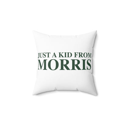 Just a kid from Morris Polyester Square Pillow