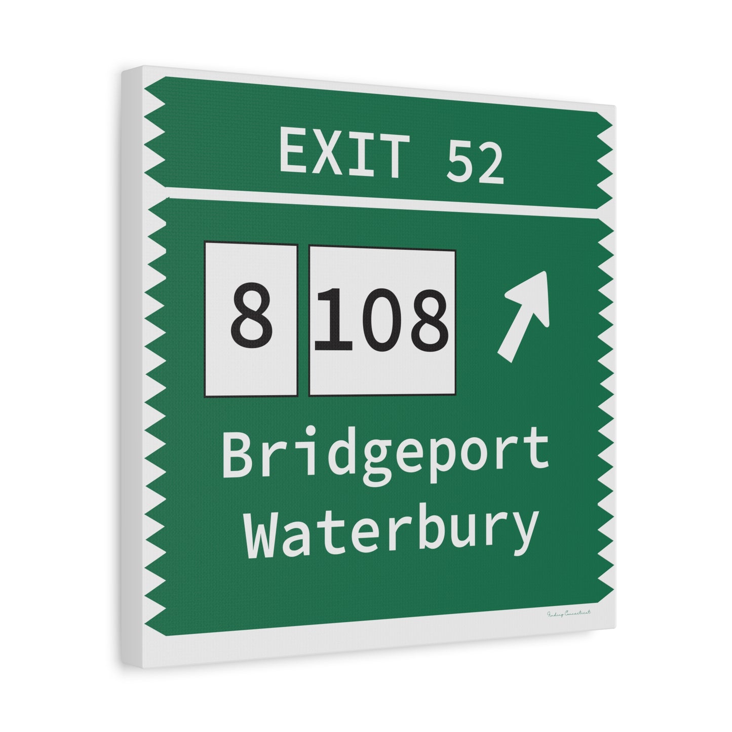 Vintage Merritt Parkway Exit 52 Sign Matte Canvas, Stretched, 1.25"