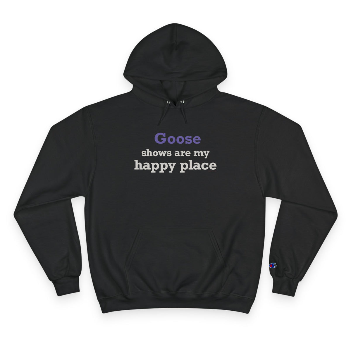 Goose Shows Are My Happy Place - Gray & Purple Champion Hoodie