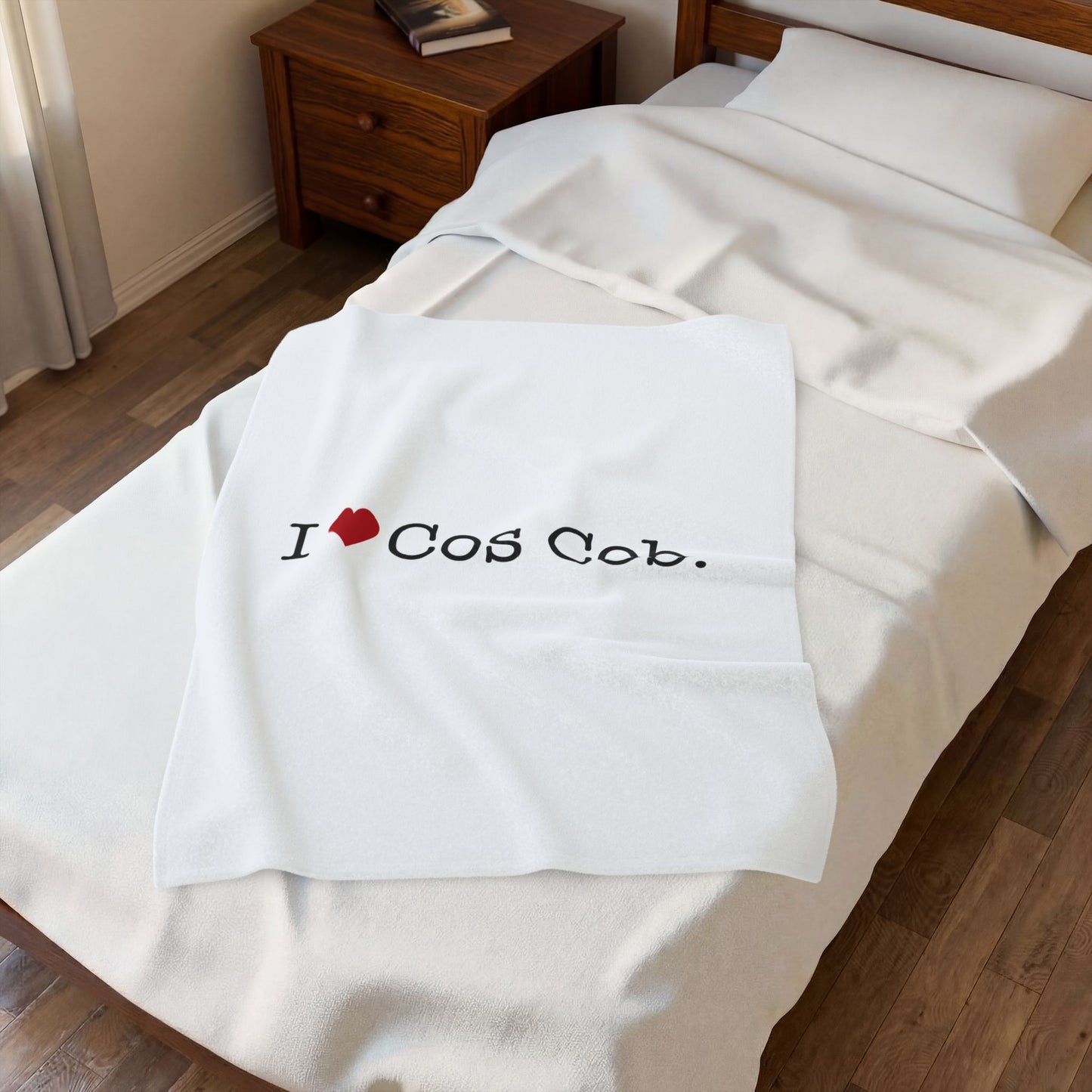 I Heart Cos Cob. Velveteen Plush Blanket