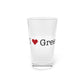 I Heart Greens Farms. Pint Glass, 16oz