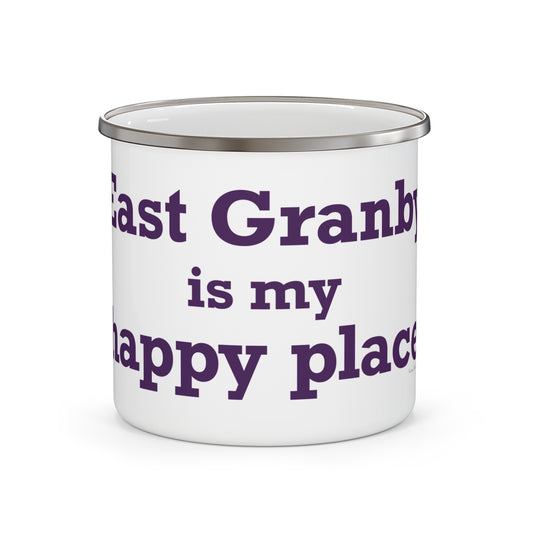 East Granby is My Happy Place Enamel Camping Mug