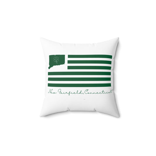 New Fairfield Connecticut St Patrick’s Day Flag Spun Polyester Square Pillow