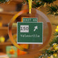 Vintage WCP Exit 65 Sign Glass Ornaments