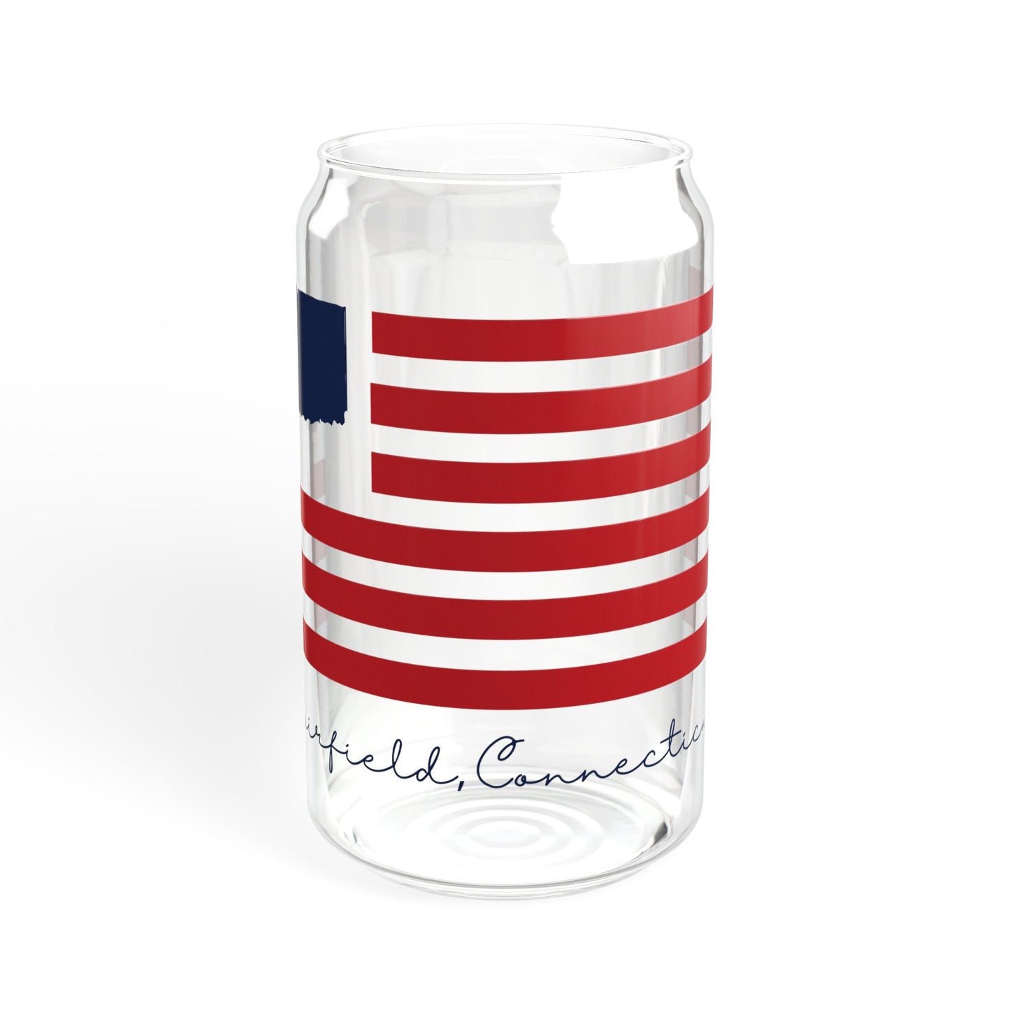 Fairfield Connecticut Flag Sipper Glass, 16oz