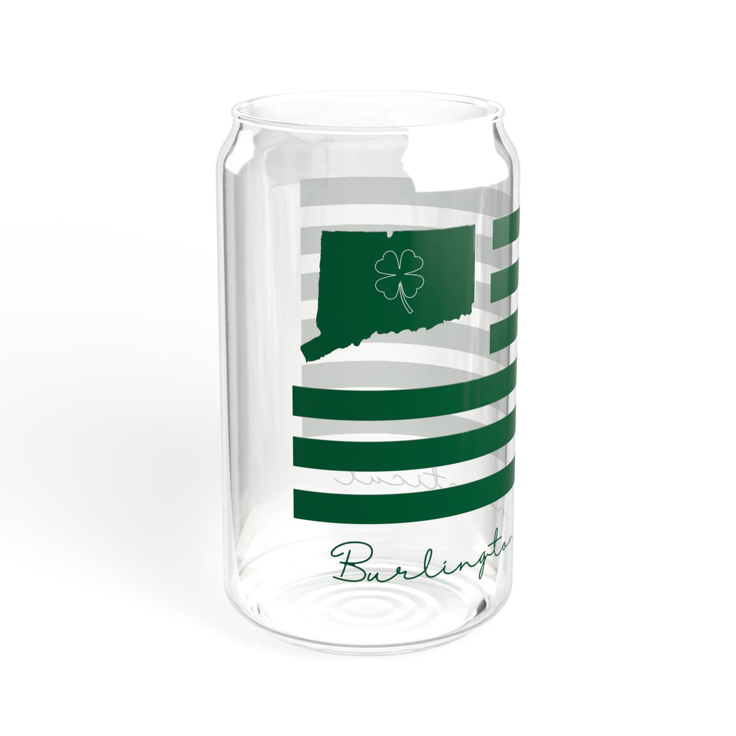 Burlington Connecticut St. Patrick’s Day Flag Sipper Glass, 16oz