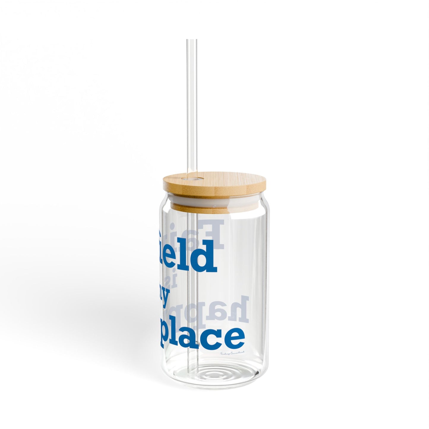 Fairfield Is My Happy Place Sipper Glass, 16oz