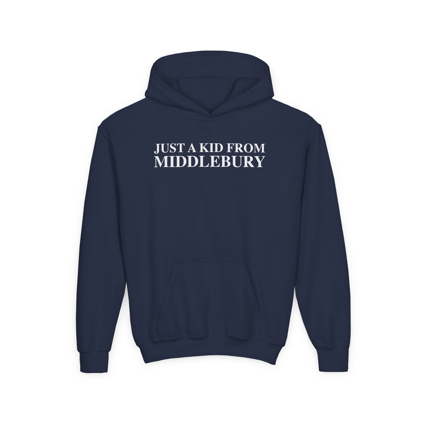 Just a kid from Middlebury Youth Heavy Blend Hooded Sweatshirt