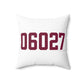 06027 Hartland Connecticut Zip Code Polyester Square Pillow