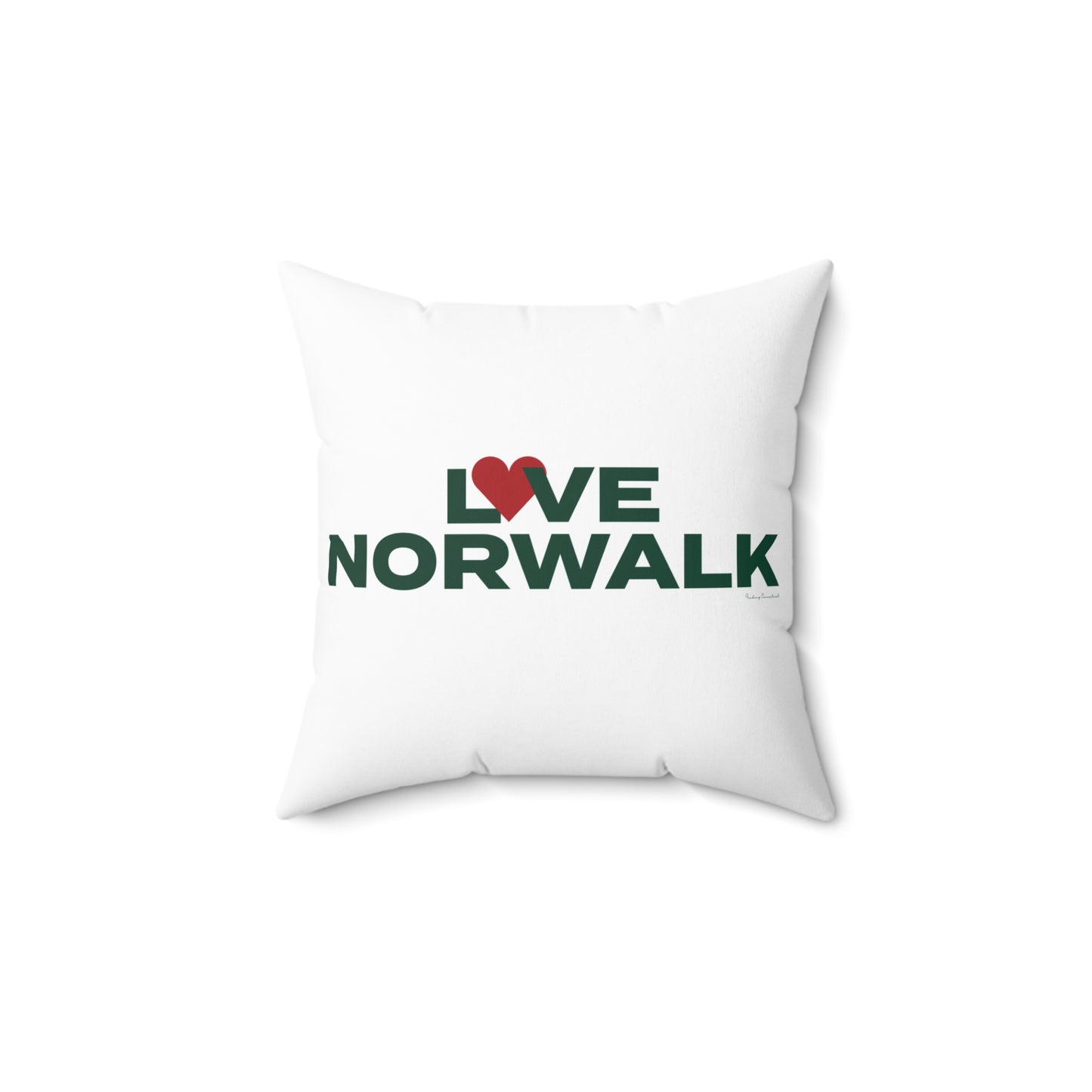 Love Norwalk Spun Polyester Square Pillow