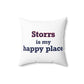 Storrs Is My Happy Place Spun Polyester Square Pillow