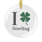 I Clover Sterling Glass Ornaments