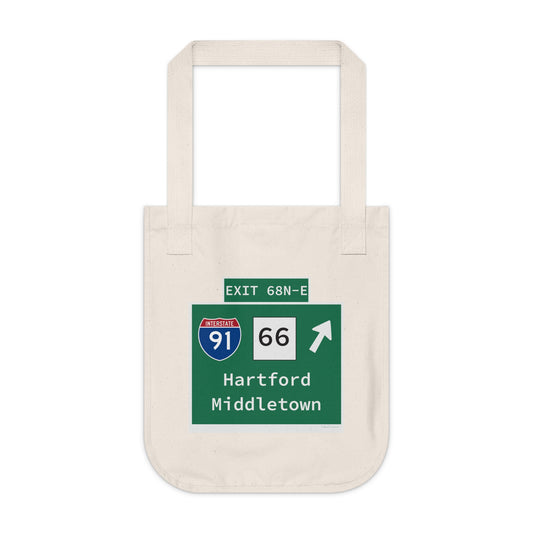 Vintage WCP Exit 68-NE Sign Organic Canvas Tote Bag