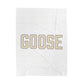 Goose Zip Code Cream & Purple Velveteen Plush Blanket