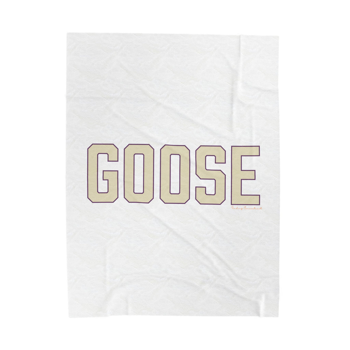 Goose Zip Code Cream & Purple Velveteen Plush Blanket