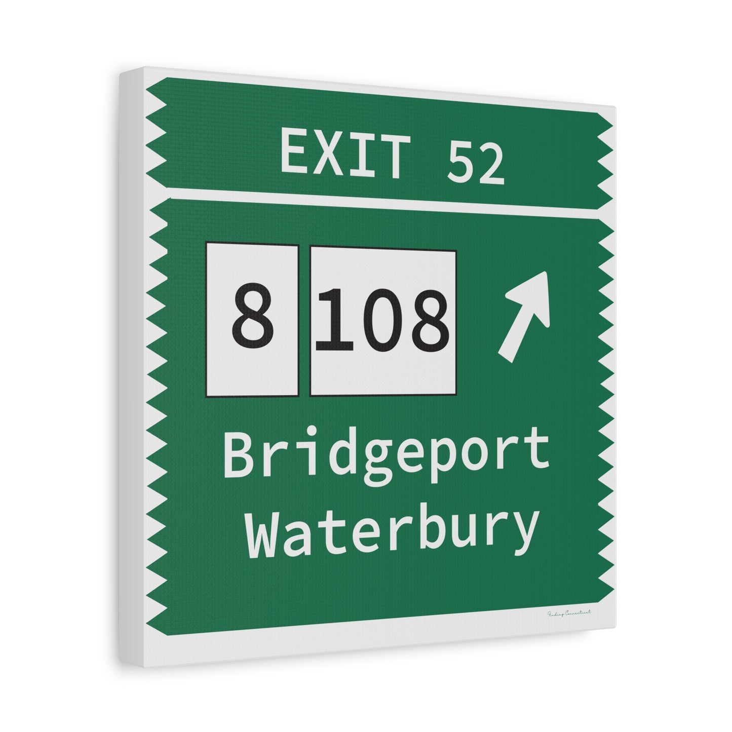 Vintage Merritt Parkway Exit 52 Sign Matte Canvas, Stretched, 1.25"