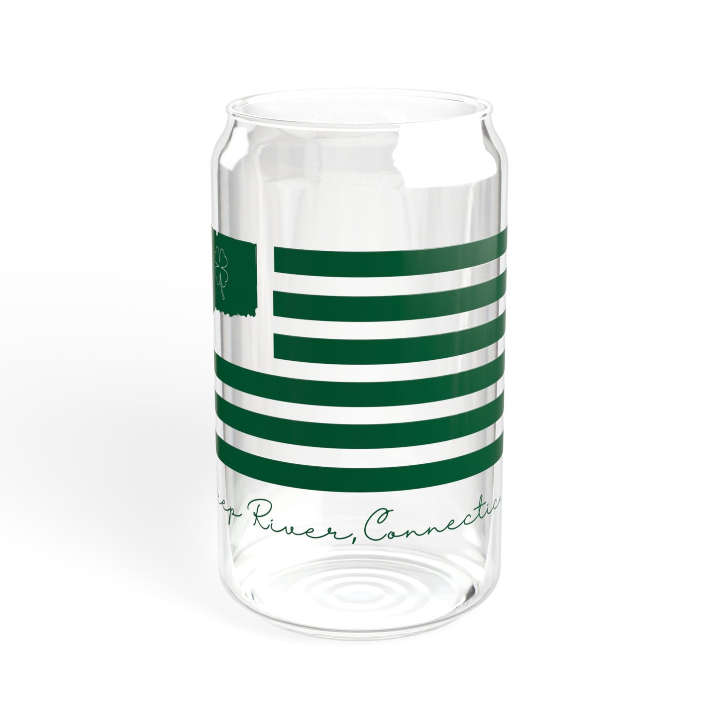 Deep River Connecticut St. Patrick’s Day Flag Sipper Glass, 16oz