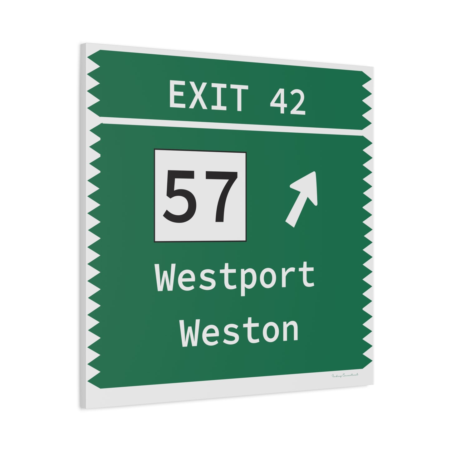 Vintage Merritt Parkway Exit 42 Sign Matte Canvas, Stretched, 1.25"