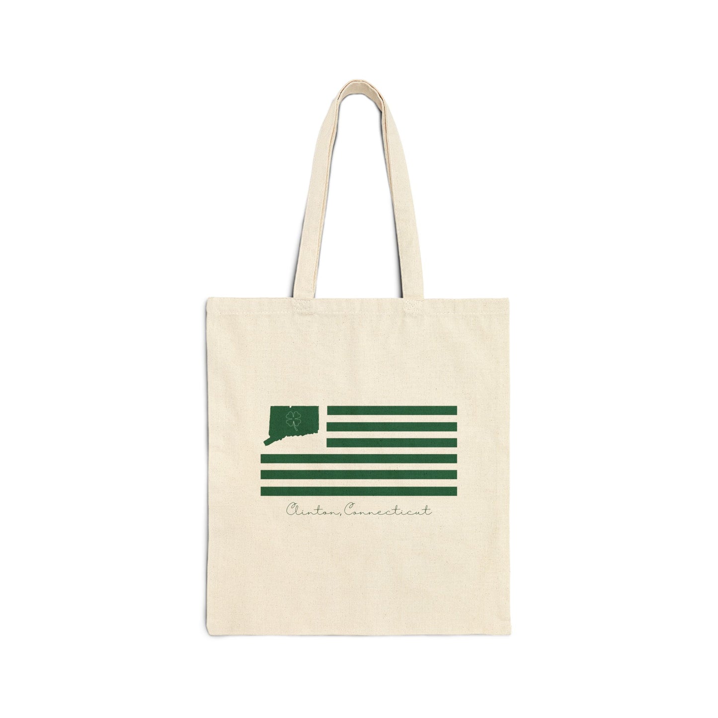 Clinton Connecticut St. Patrick’s Day Flag Cotton Canvas Tote Bag