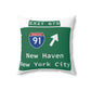 Vintage WCP Exit 67S Sign Spun Polyester Square Pillow