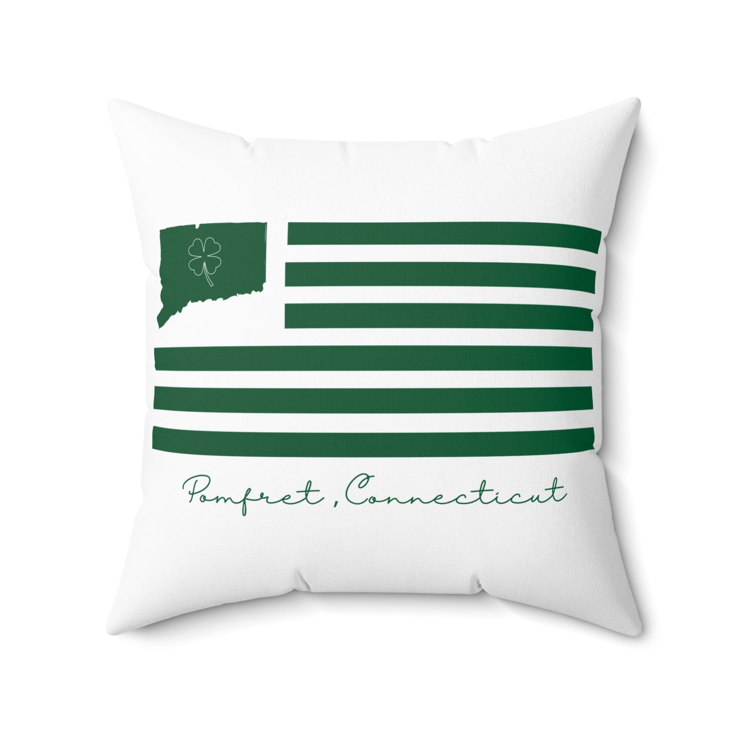 Pomfret Connecticut St. Patrick’s Day Flag Spun Polyester Square Pillow