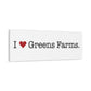 I Heart Greens Farms. Matte Canvas, Stretched, 1.25"