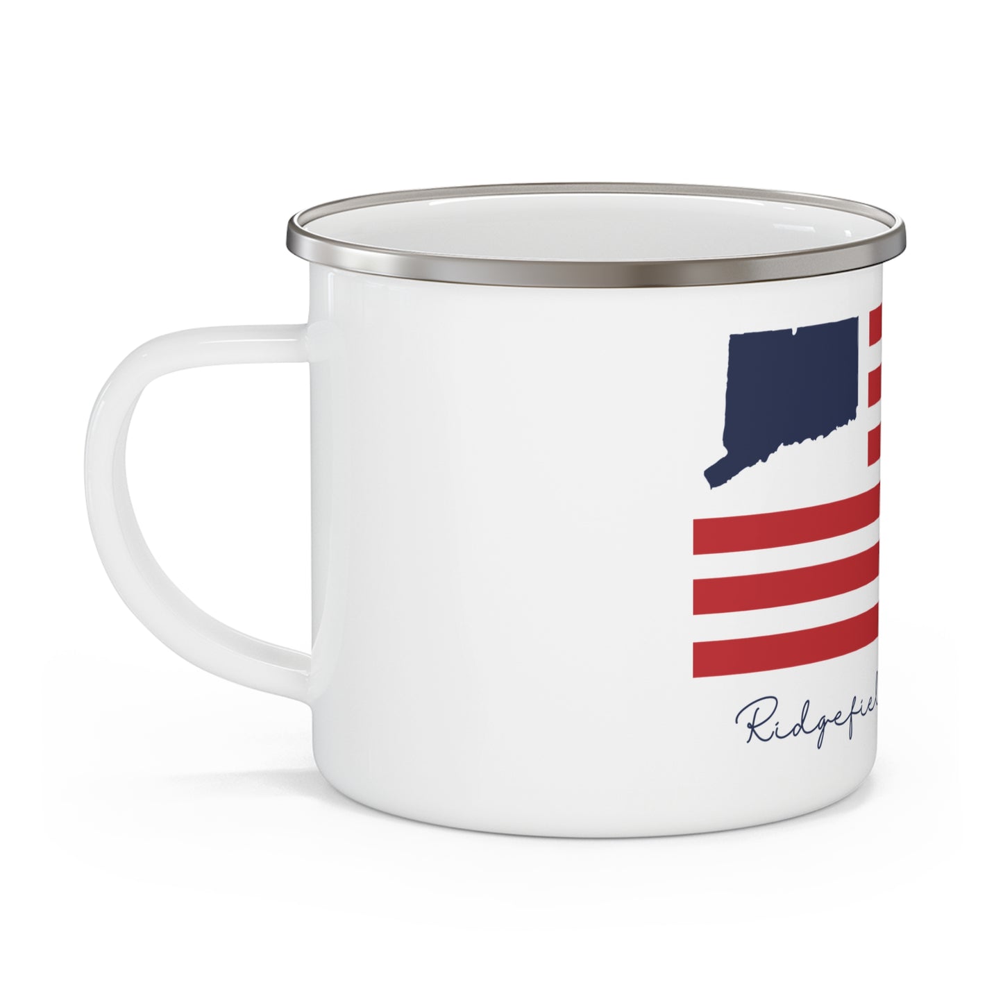 Ridgefield Connecticut Flag Enamel Camping Mug