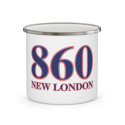 860 New London Red, White & Blue Enamel Camping Mug