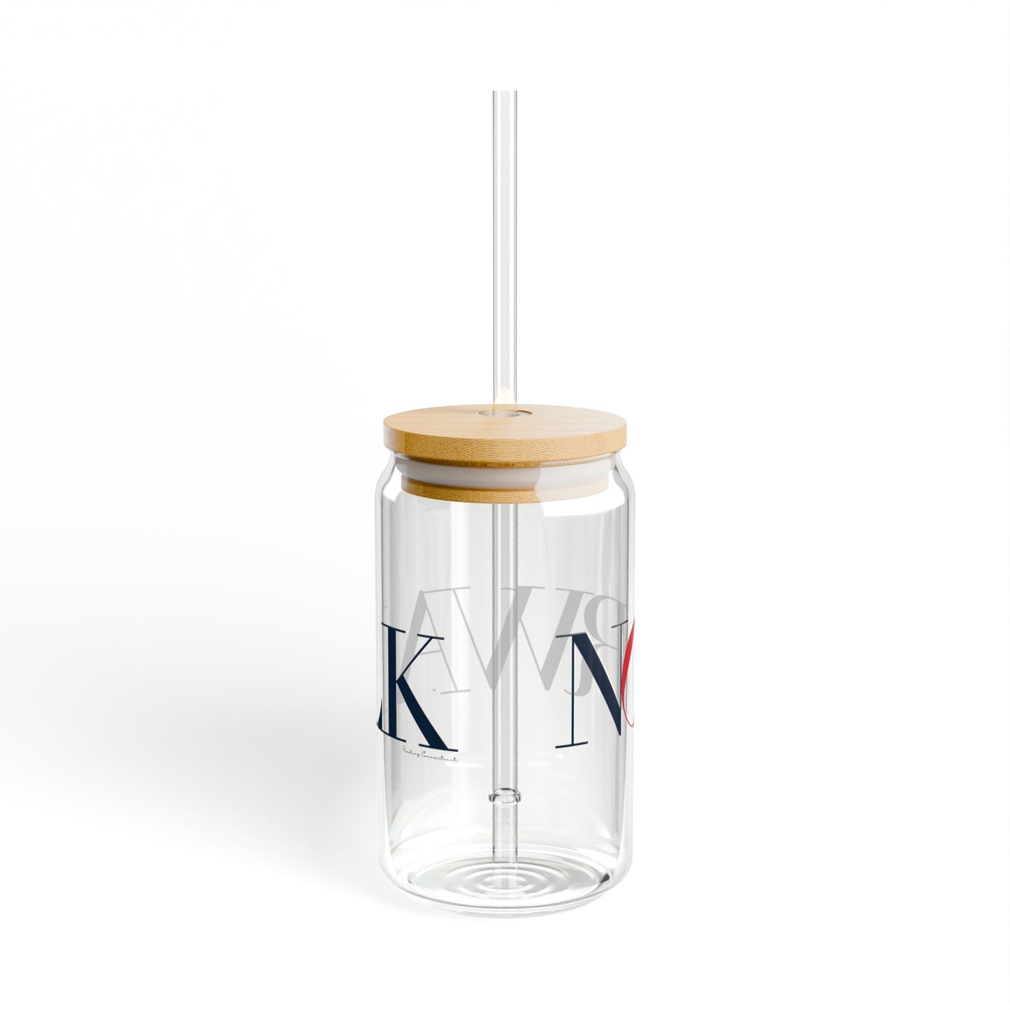 41 Tilt Norwalk Glass Can with Straw and Lid, 16oz