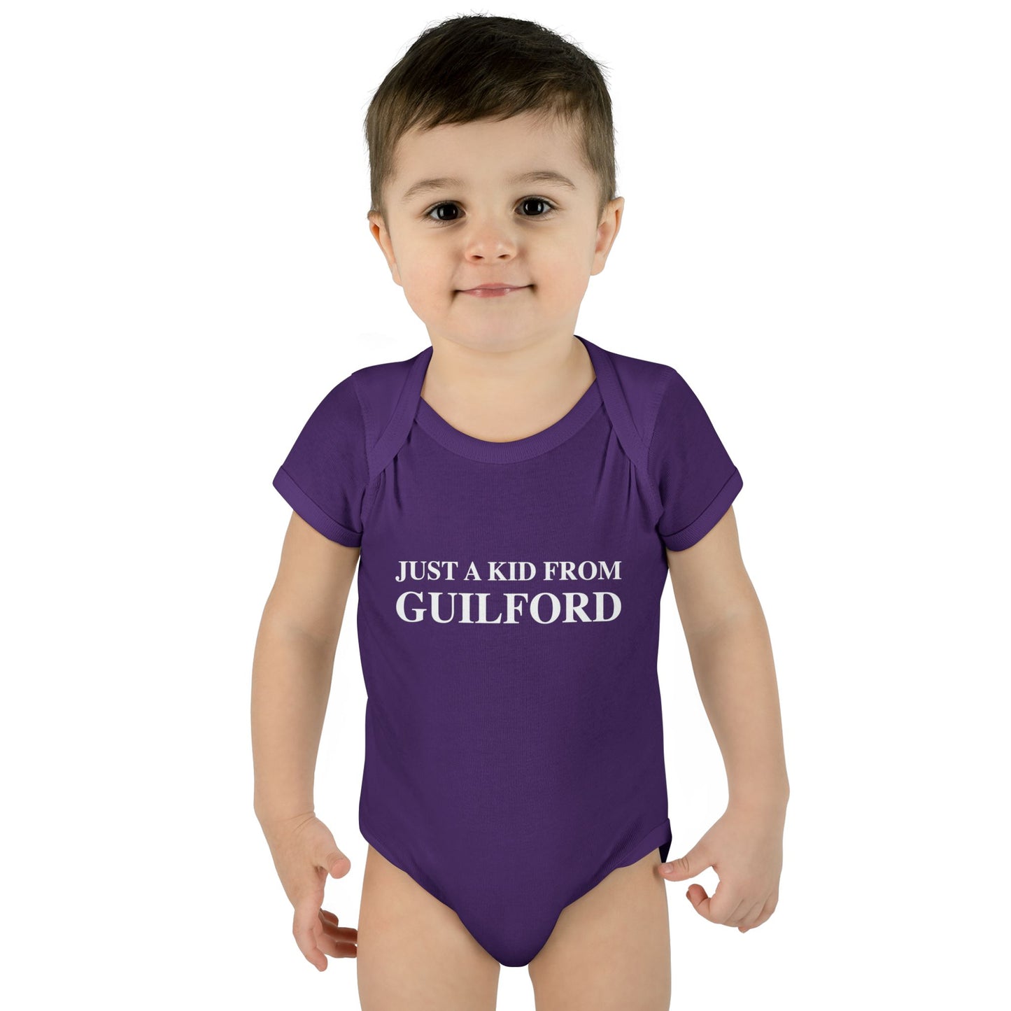 Just a kid from Guilford Infant Baby Rib Bodysuit