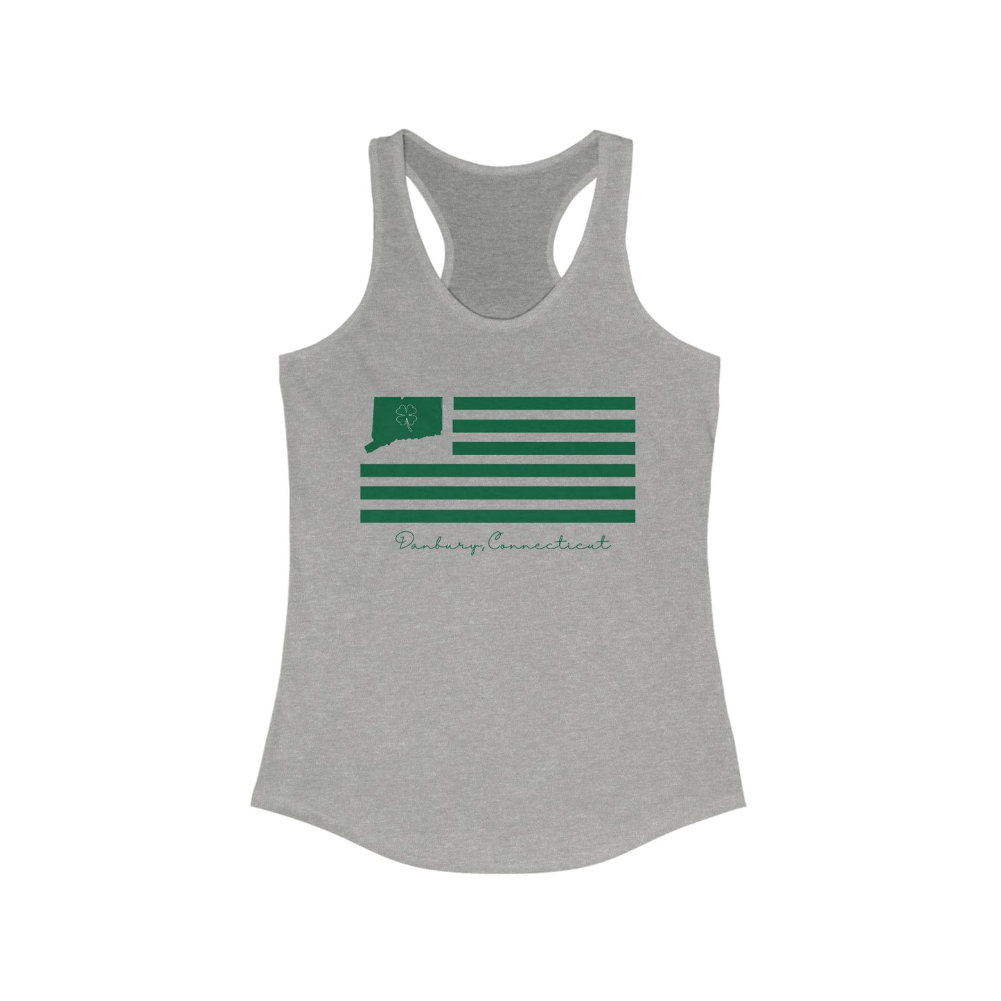 Danbury Connecticut St Patrick’s Day Flag Women's Ideal Racerback Tank Top